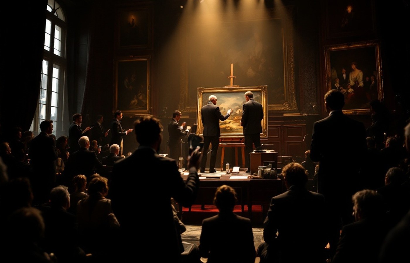 A masterpiece under the spotlight at a tense auction